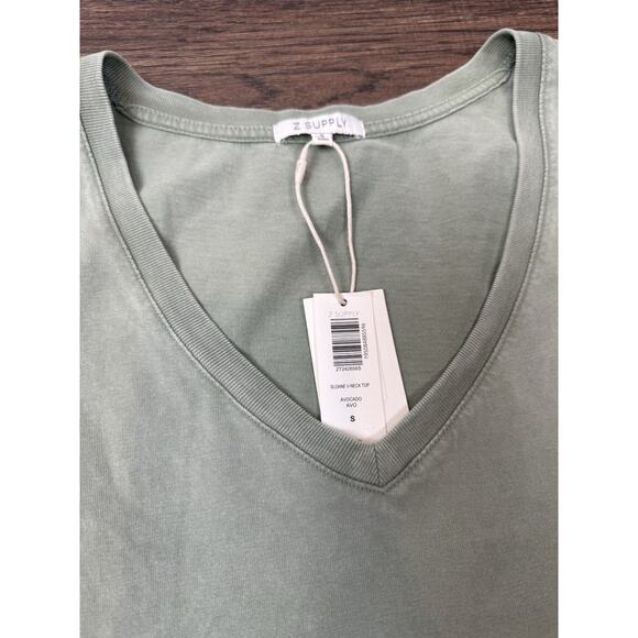 Z Supply Womens Small Green Cotton Bohemian Sloane V-Neck Jersey Tank Top NWT - Picture 2 of 4